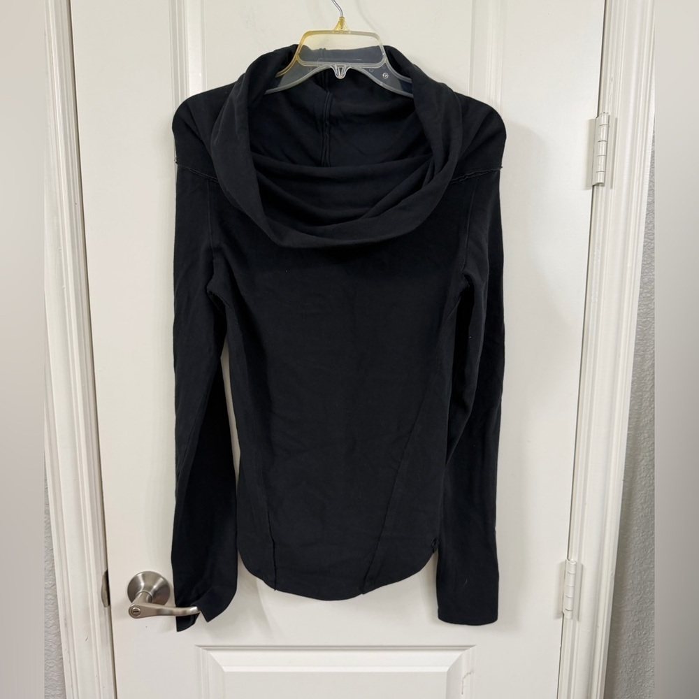 We The Free Cowl Neck Black Long Sleeve Top